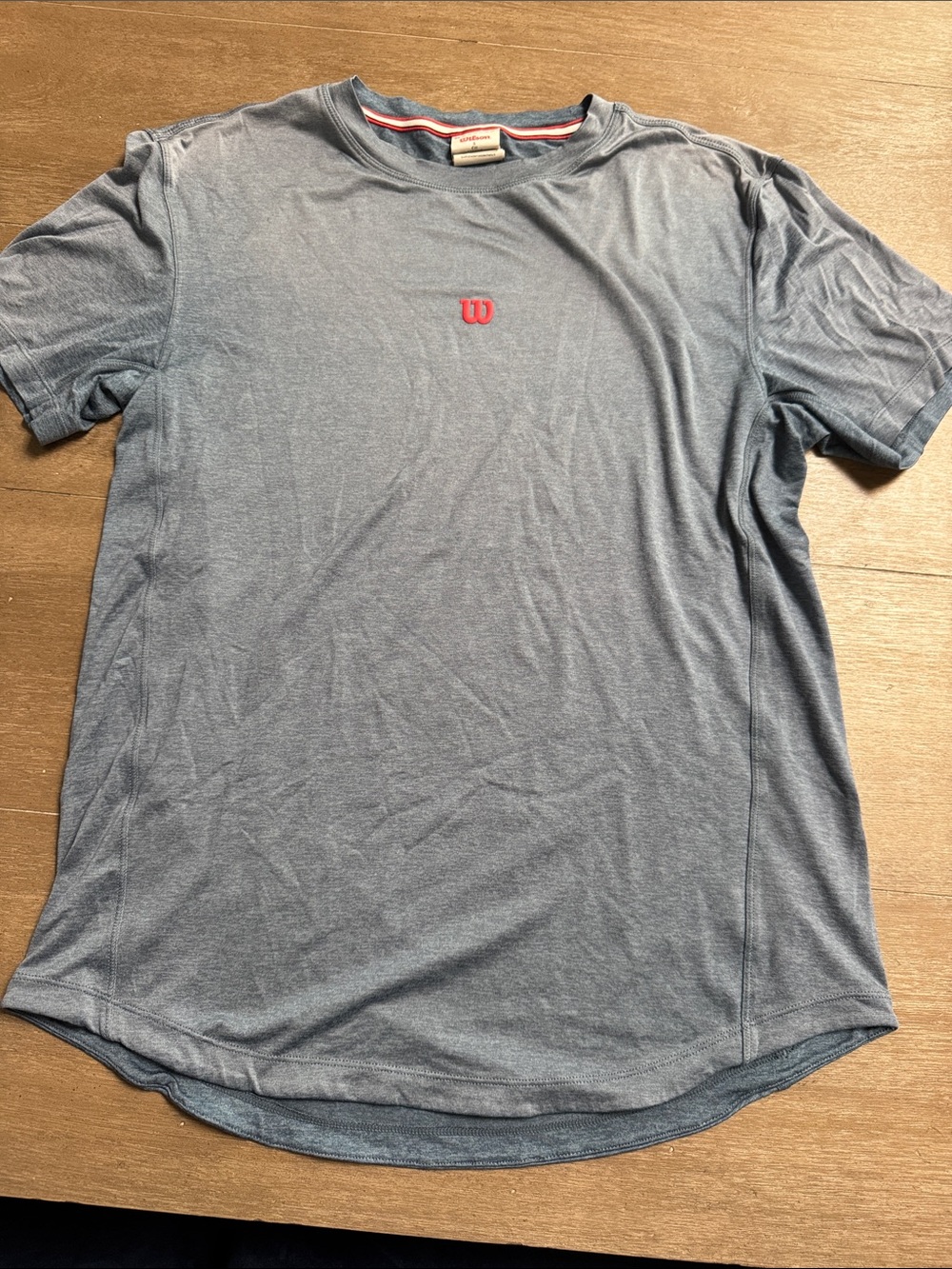Wilson Men's Blue Athletic Tee with Red Logo